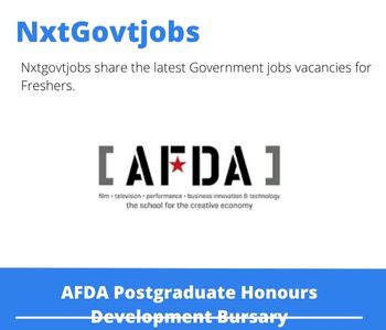 AFDA Postgraduate Honours Development Bursary 2023 Closing Date 31 Mar 2023